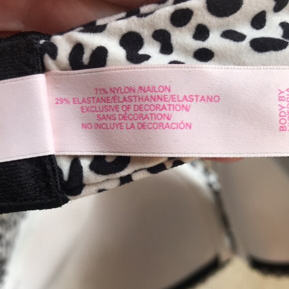 Victoria's Secret Leopard Print Underwire Bra Brown Cream Women's Size 32DD - Picture 7 of 8